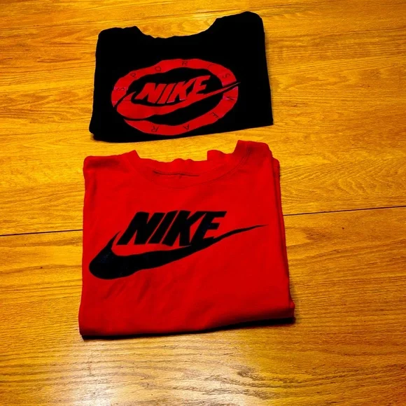 Two Nike Men’s Tee Shirts with Red and Black Logos - Picture 2 of 8